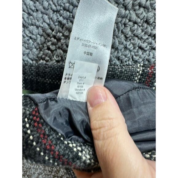 Eddie Bauer A Line Gray Fringe Plaid Skirt Wool Blend Lined Size 12 - Picture 7 of 8